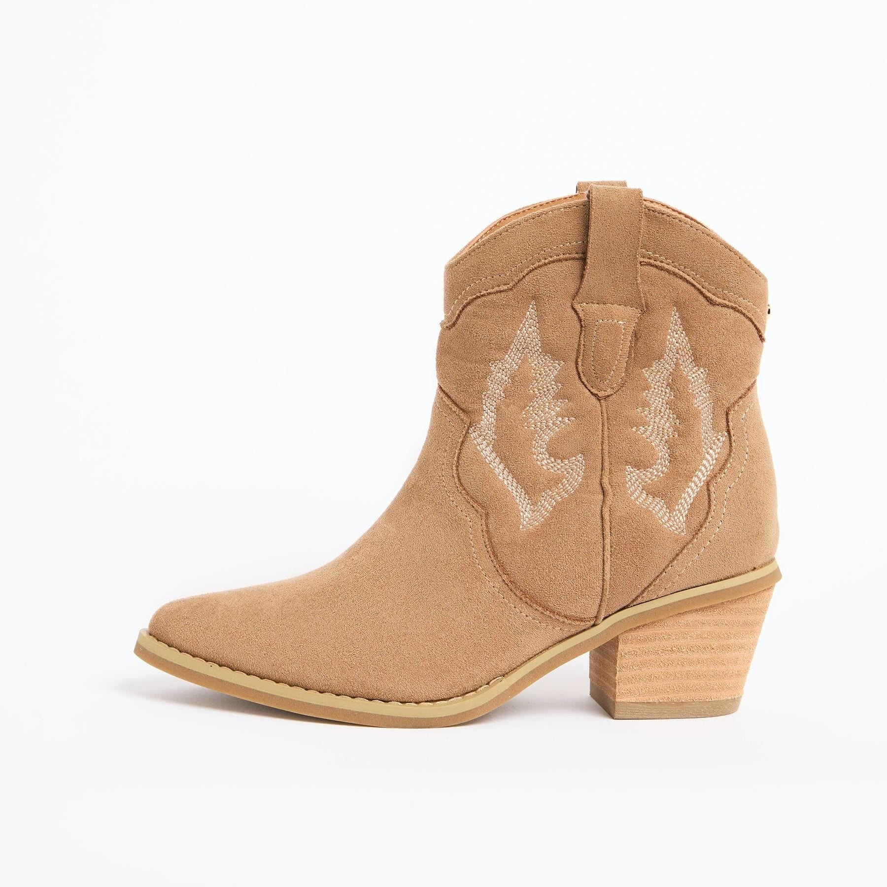 Sand Standard fit Pull On Western Ankle Boots